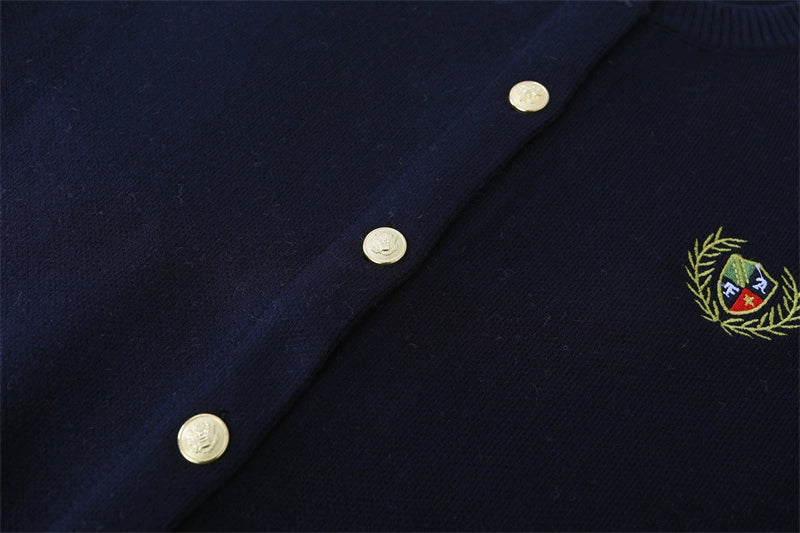 Badge Embroidery Knitted Cardigan