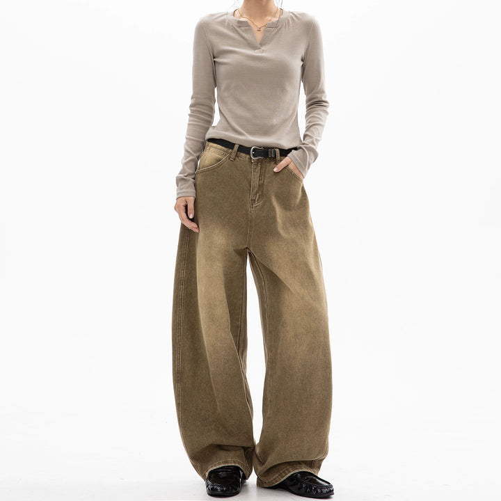 Sistressed Wide-Leg Straight Pants