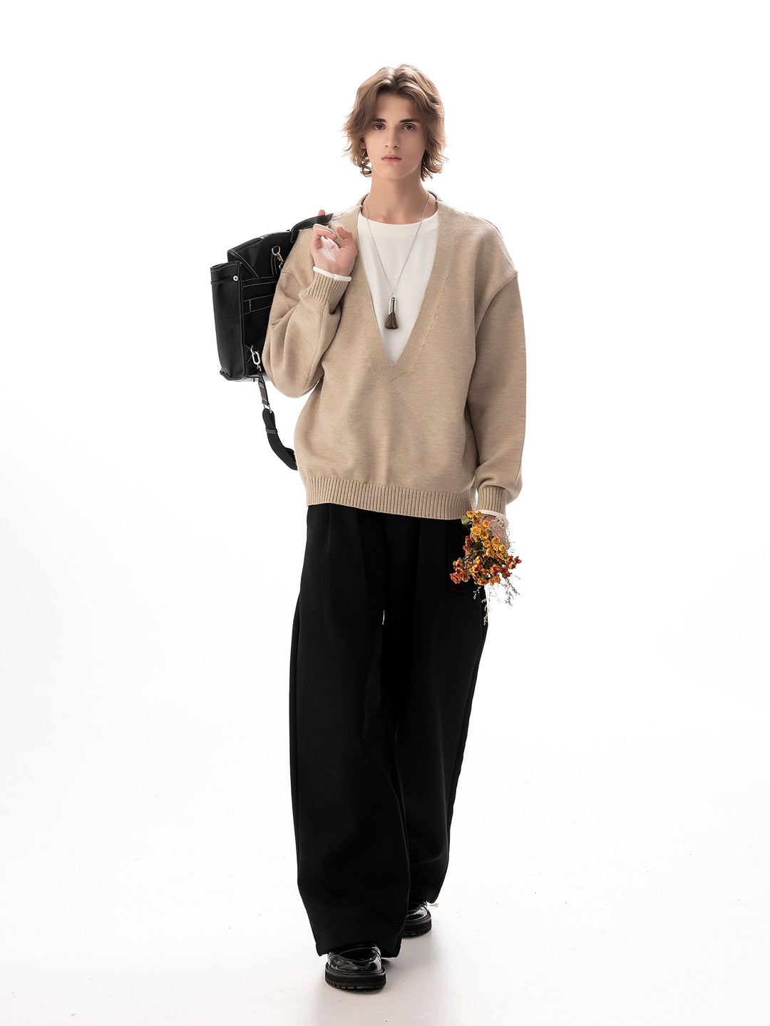 V-Neck Loose Knit Sweater