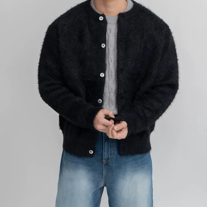 Crew Neck Knit Cardigan