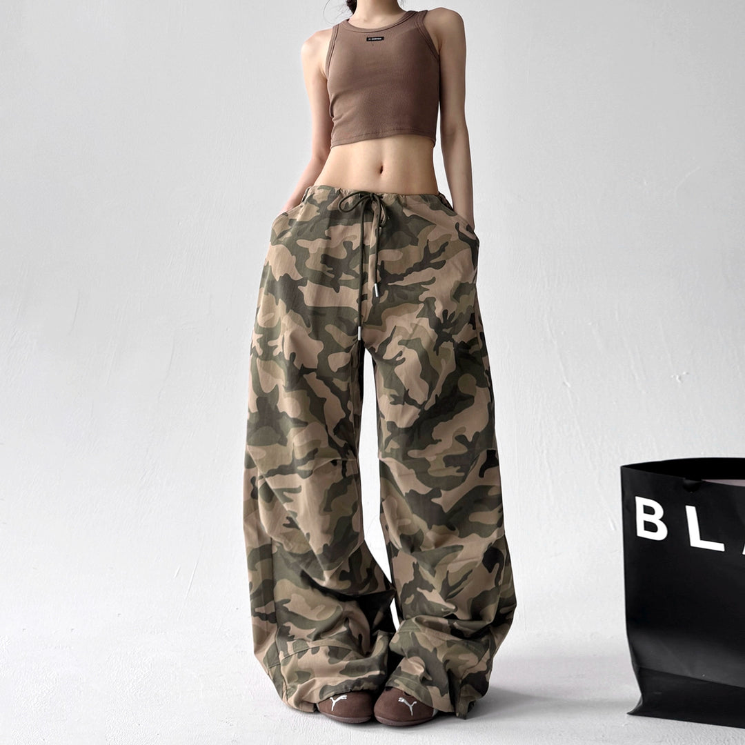 Camouflage Wide Leg Loose Casual Pants
