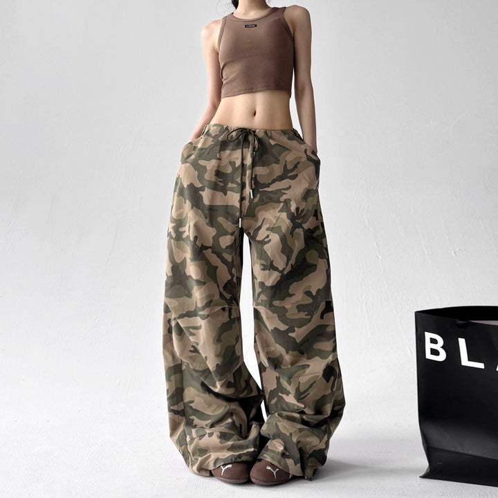 Camouflage Wide Leg Loose Casual Pants