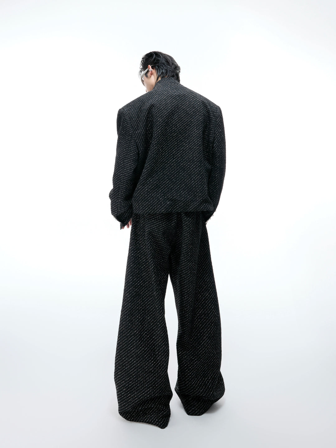 Ensemble de pantalons larges en perles texturées 