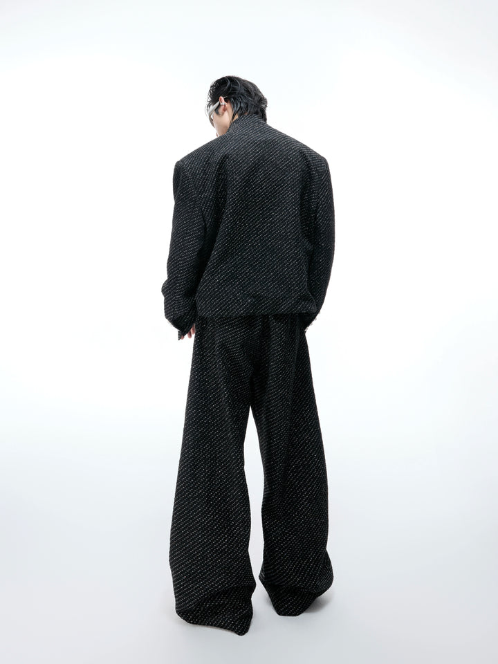 Ensemble de pantalons larges en perles texturées 