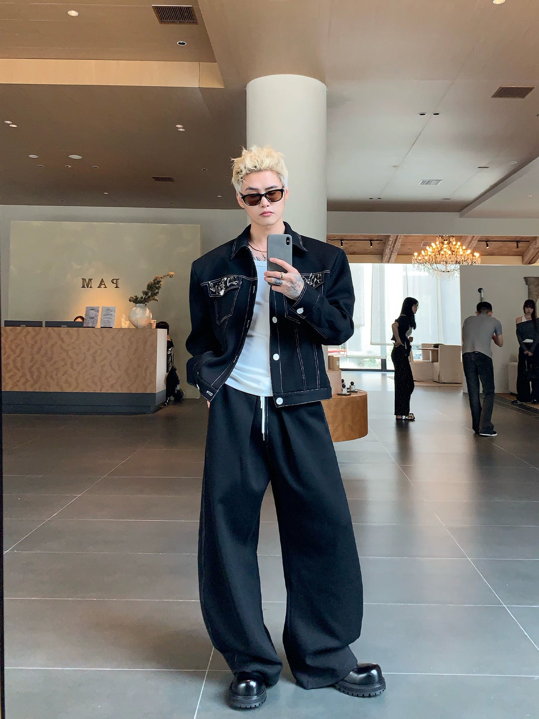 Denim Stitching Jacket and Pants