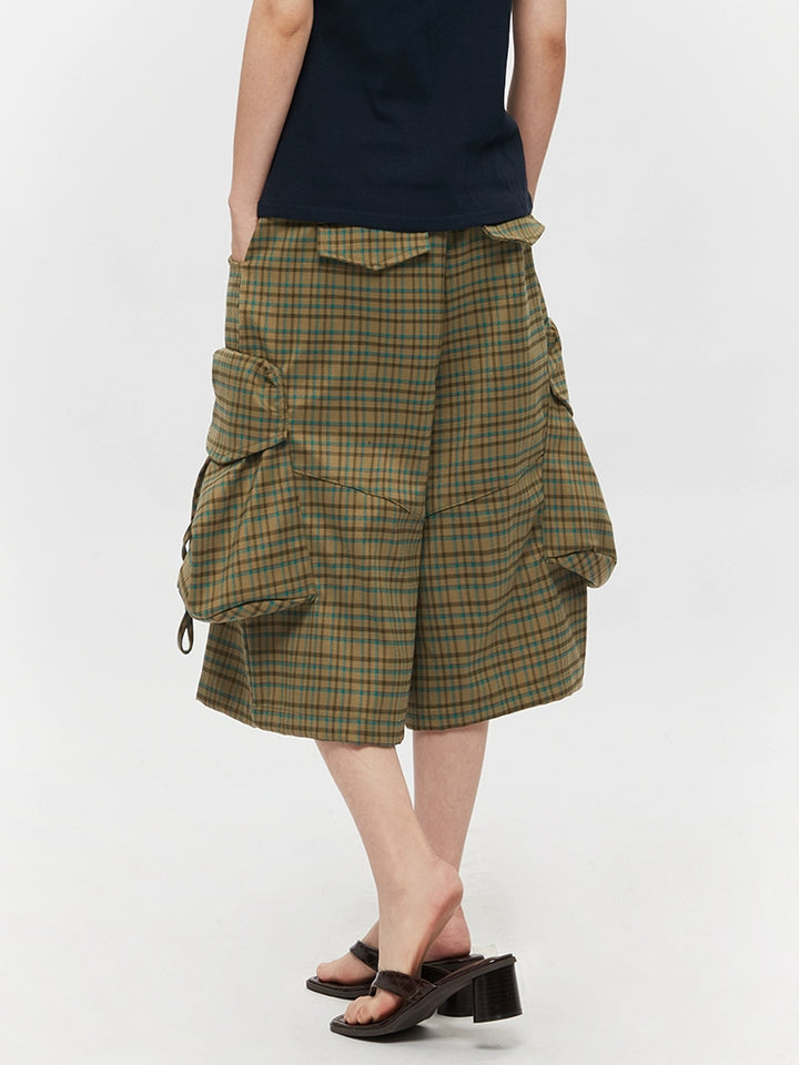 Plaid Loose Multi-Pocket Cargo Pants