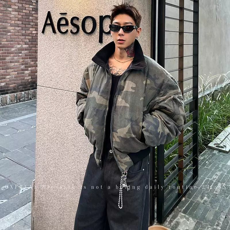 Veste de vol bomber en camouflage réversible 