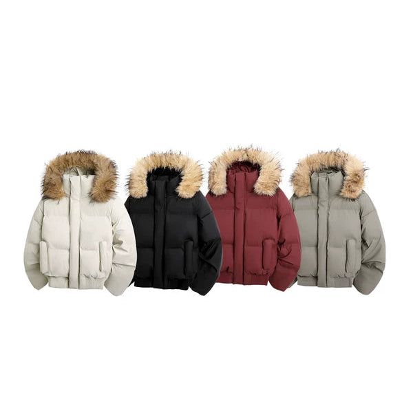 Faux Fur Hooded Puffer Parka Jacket