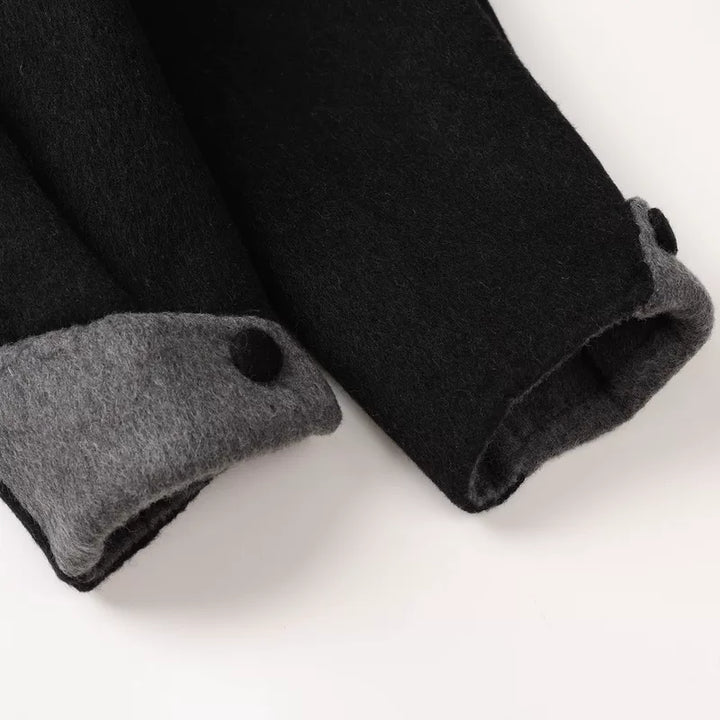 Manteau en laine mi-long avec col Peter Pan 