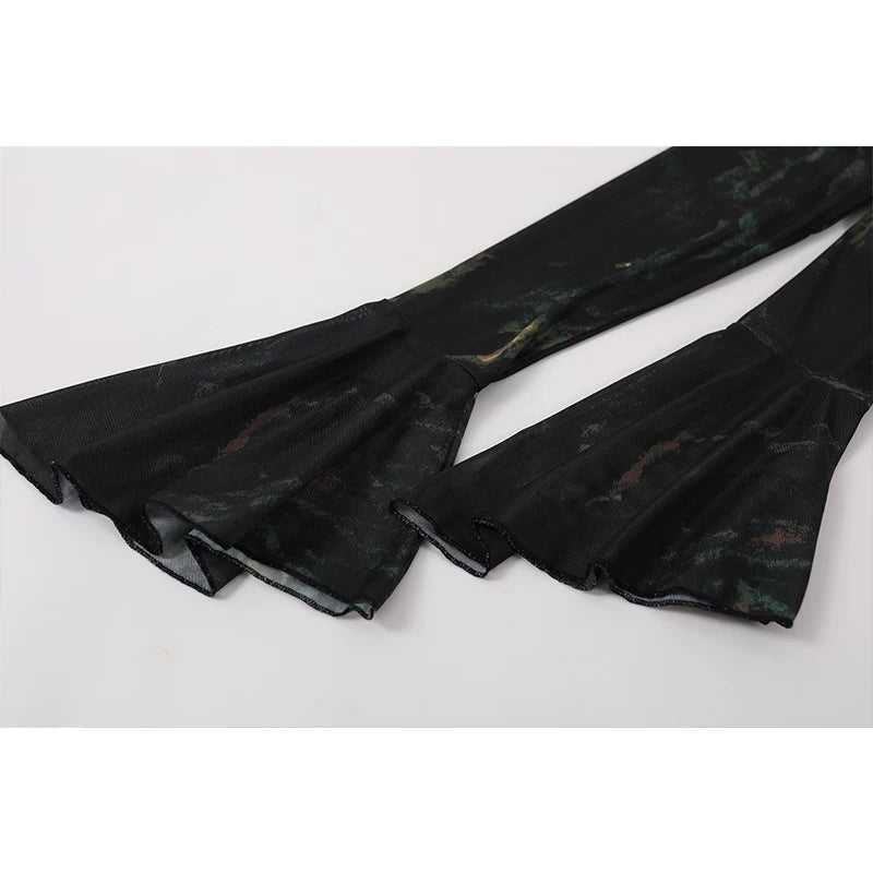 Vestido Maxi de Malla con Lazo de Manga Larga 