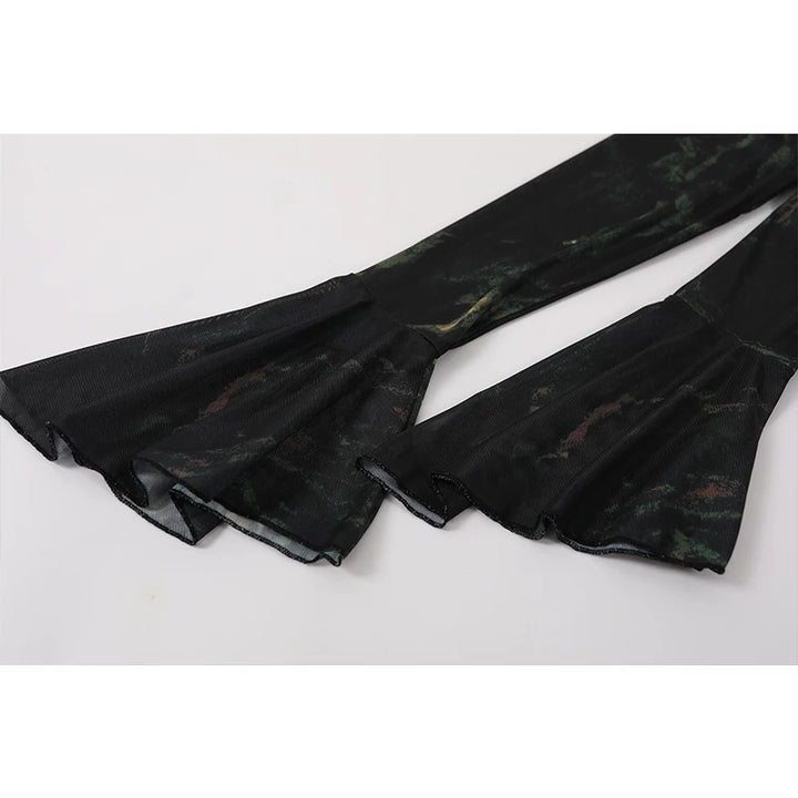 Vestido Maxi de Malla con Lazo de Manga Larga 