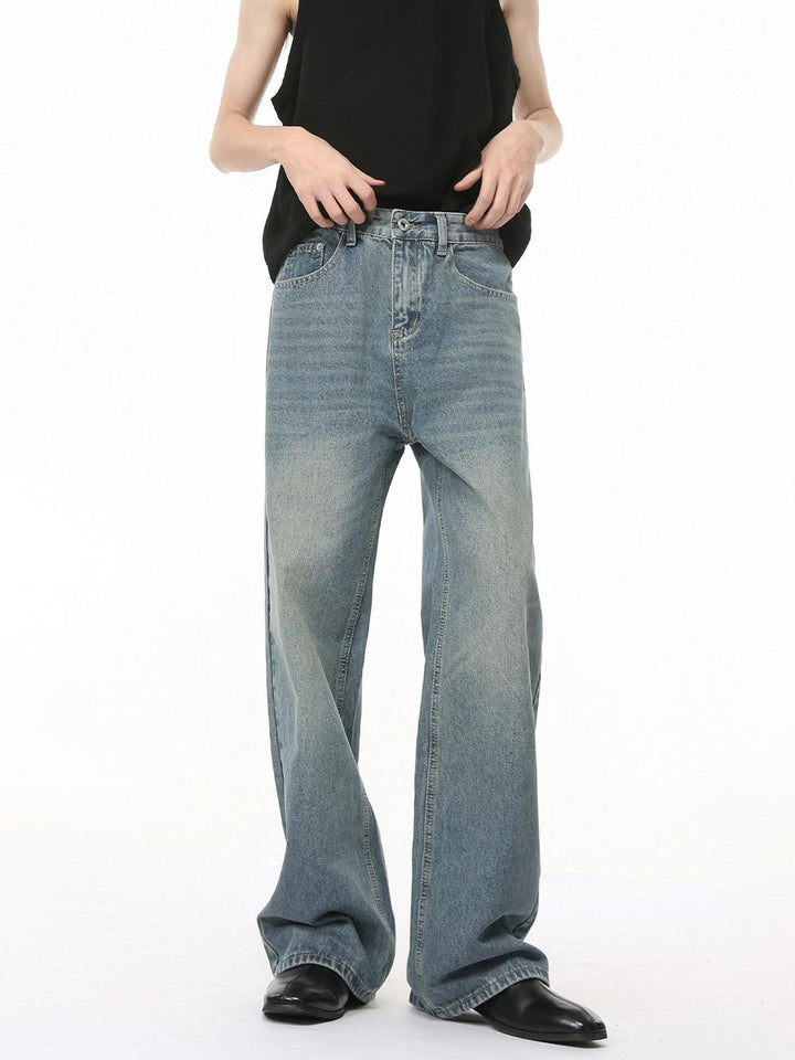 Relaxed Fit Blue Straight-leg Jeans
