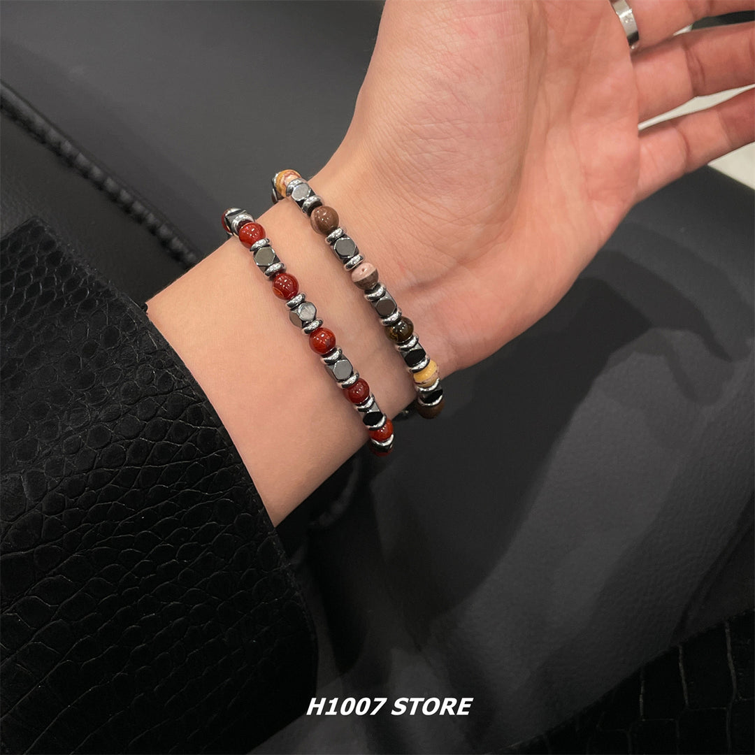 Natural Stone Beaded Hip-Hop Bracelets