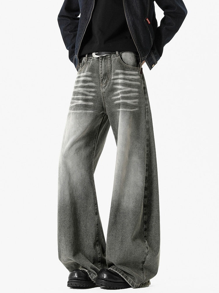 Grey Wide-Leg Jeans