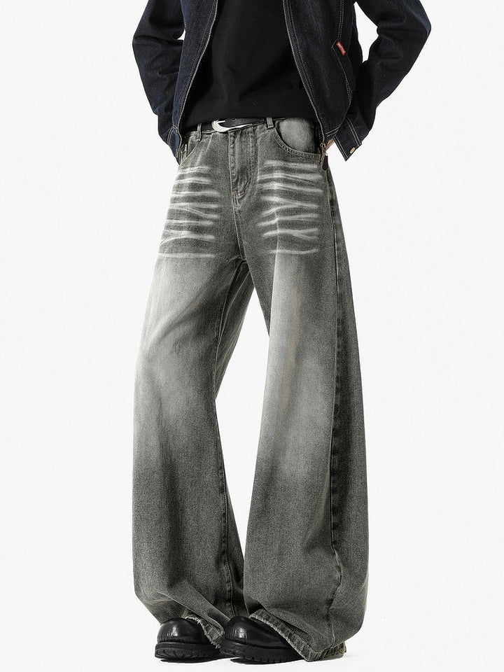 Grey Wide-Leg Jeans
