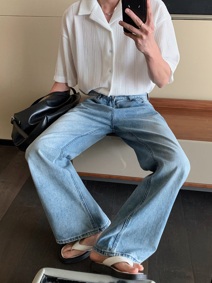Wide-Leg Flared Jeans