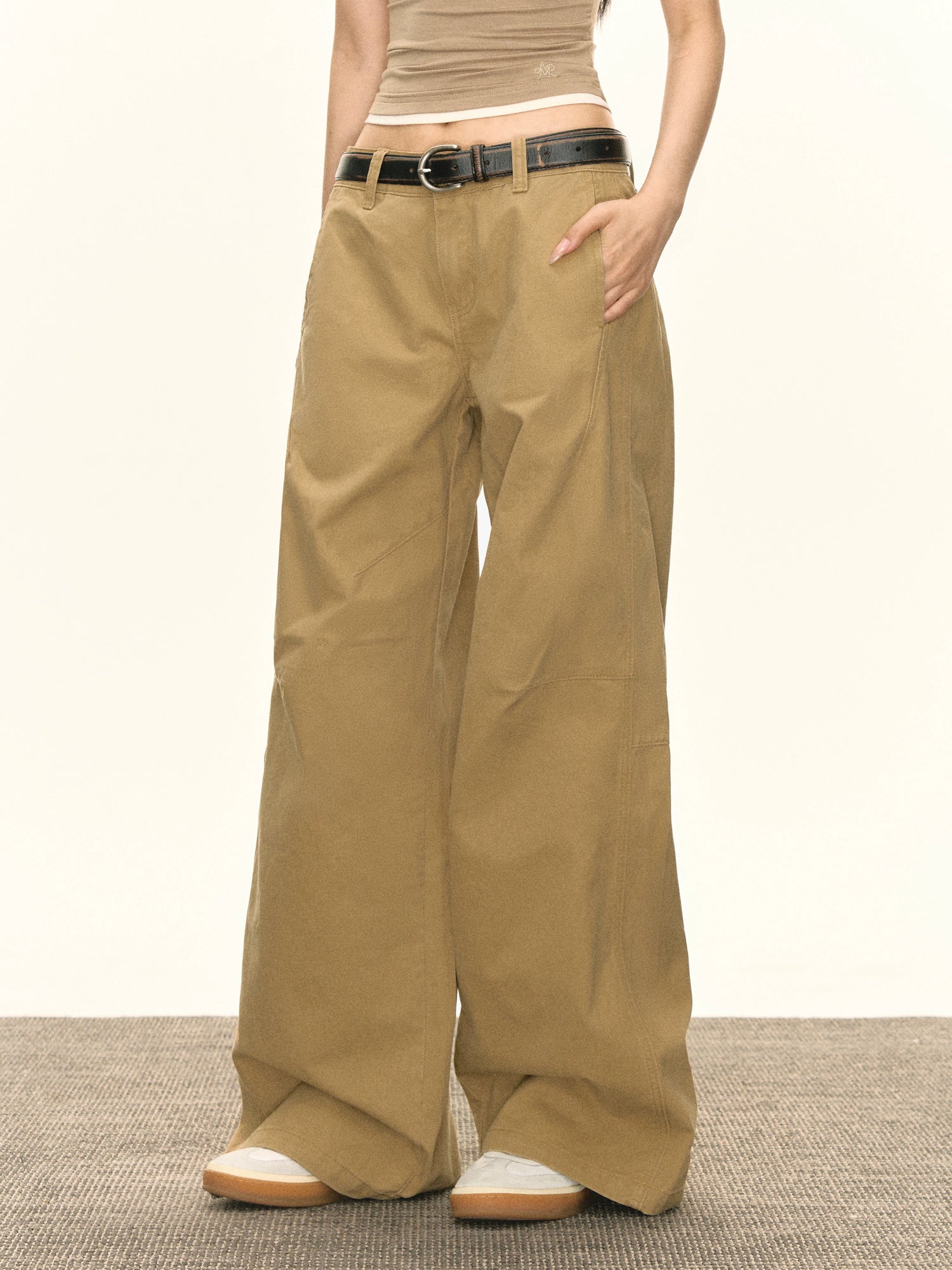 Pantalons décontractés à jambes larges 