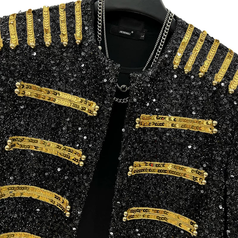 Sequin Embellished Court-Style Jacket