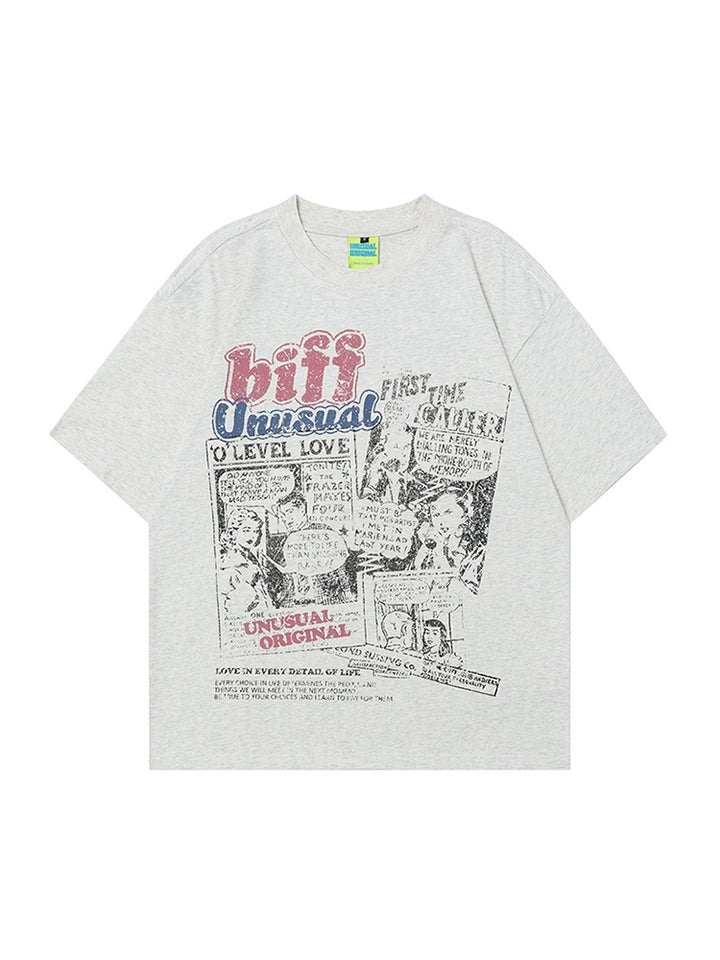 T-shirt in cotone a maniche corte con grafica retro 