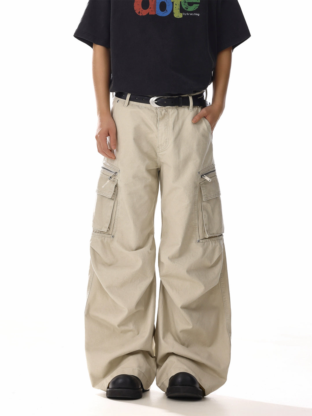 Pantalons cargo décontractés à jambes larges et amples 