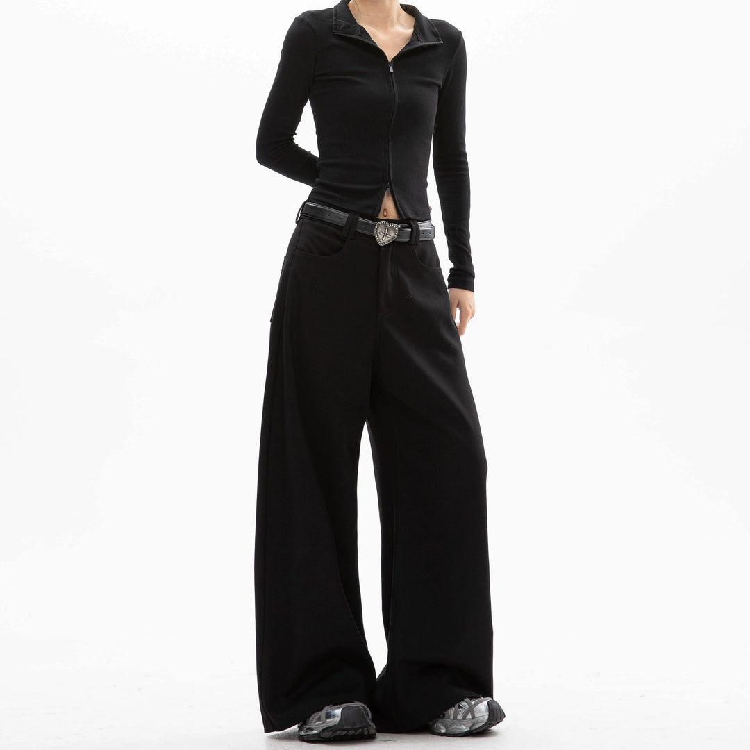 Casual Straight Wide-Leg Pants