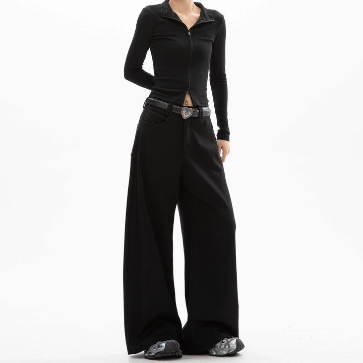 Casual Straight Wide-Leg Pants