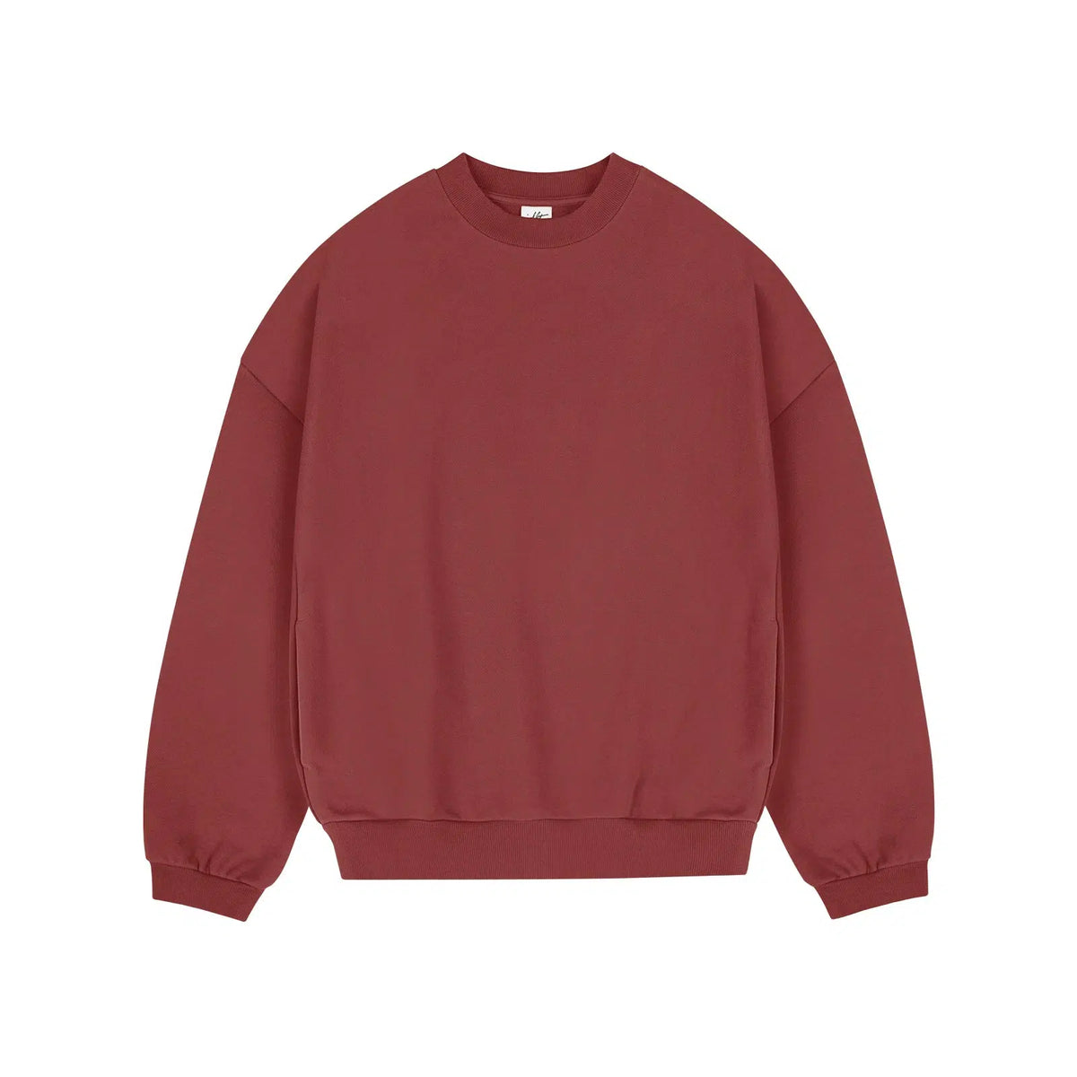 Solid Color Crew Velvet Neck Sweatshirt