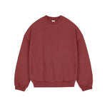 Solid Color Crew Velvet Neck Sweatshirt