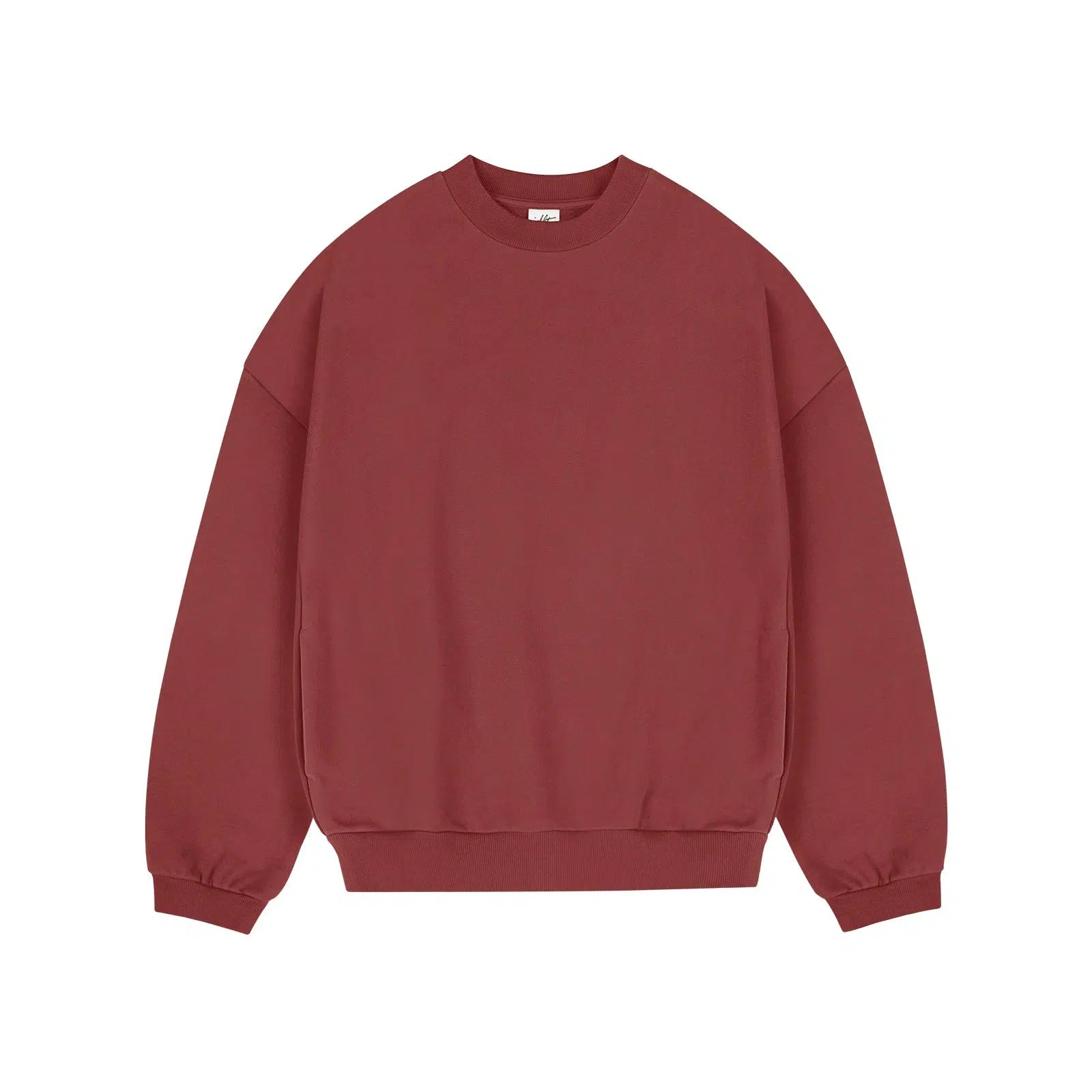 Solid Color Crew Velvet Neck Sweatshirt