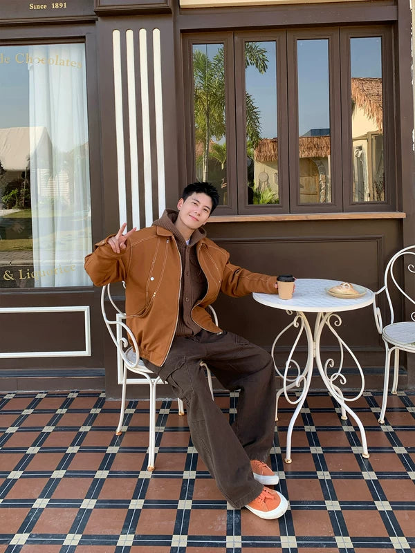 ストリートウェア 風防ジップアップボンバージャケット 