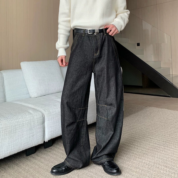 Calças de Perna Reta com Lâmina Curvada Deconstruída 