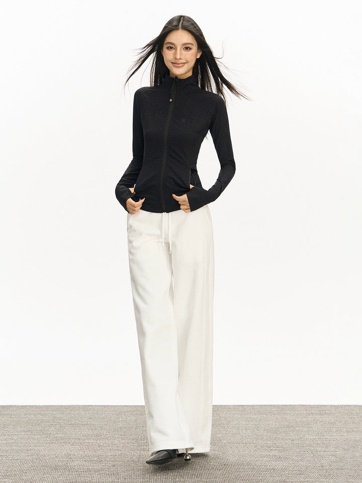 Knitted Zip-Up Yoga Jacket