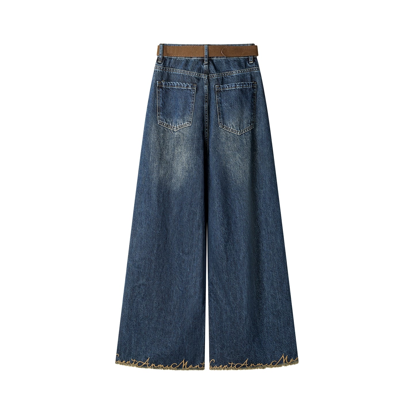 Raw Edge Wide Leg Loose Jeans