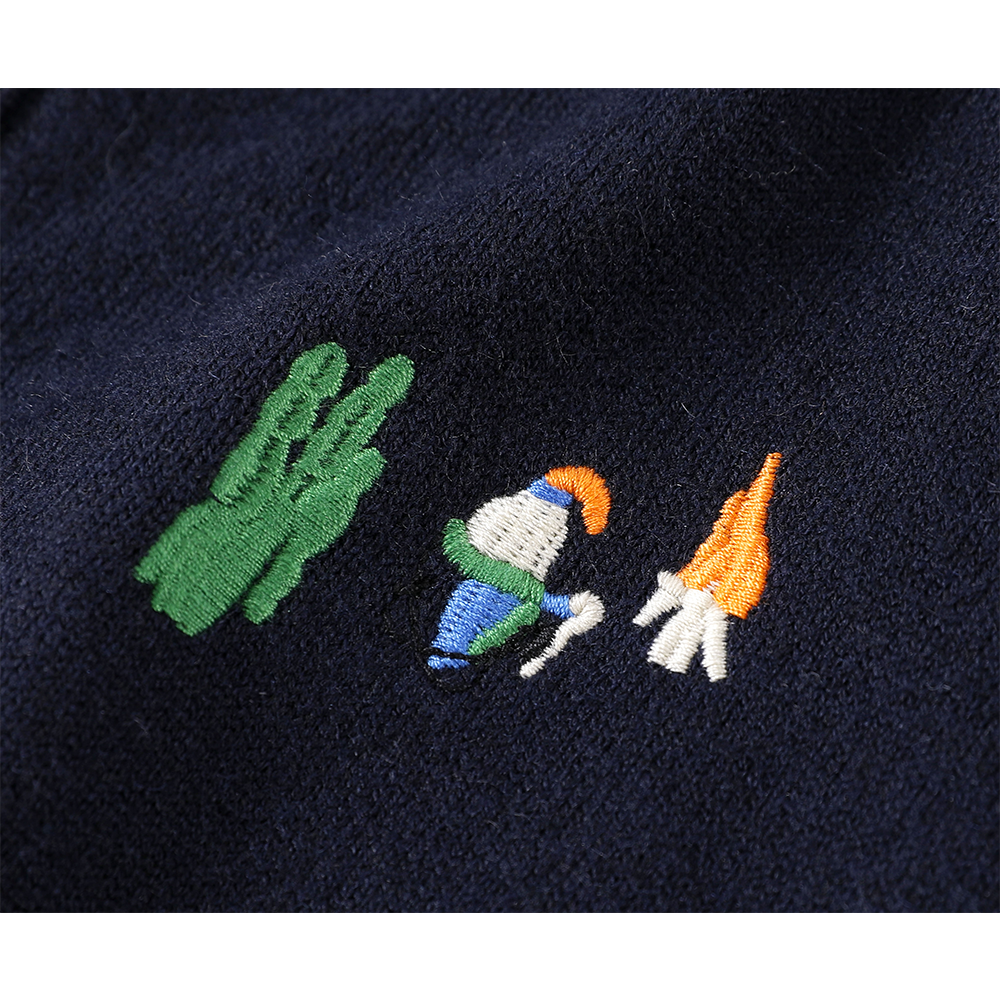Embroidered V-Neck Knitted Cardigan