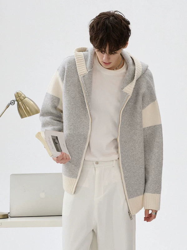 Kleurblok Fleece Zip Hoodie Sweater Jack 