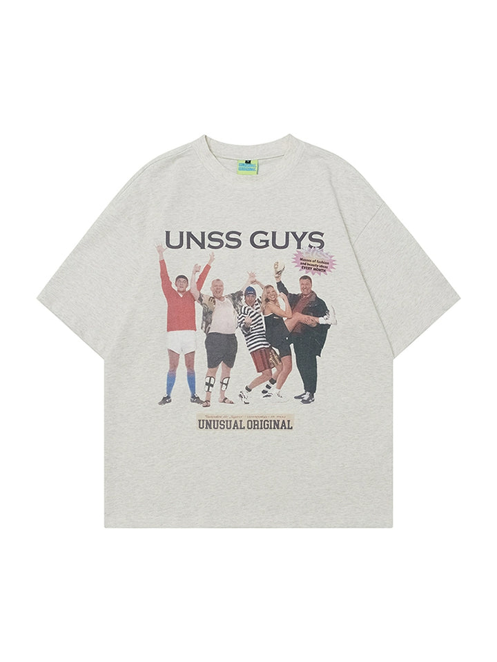T-Shirt Larga con Stampa di Personaggi Retro 