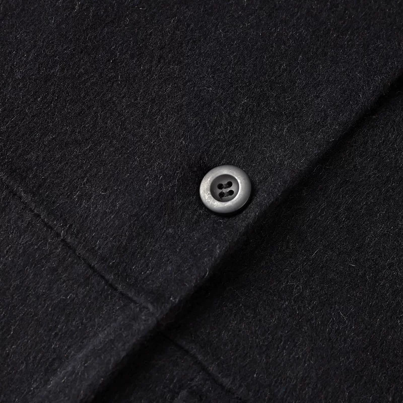 Løs Passform Midt-Lengde Ullkåpe 