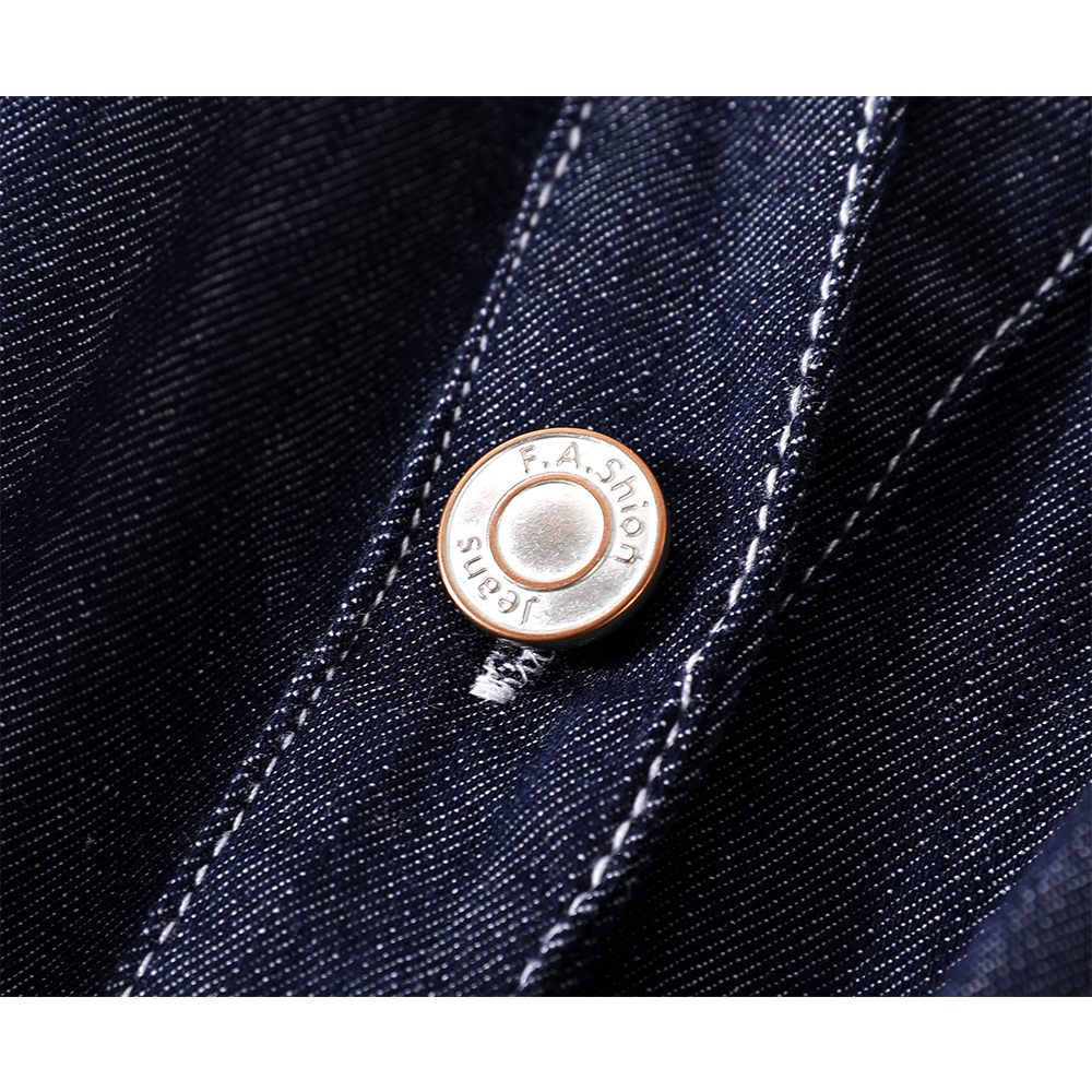 Knappt ned denim skjortekjole med belte 