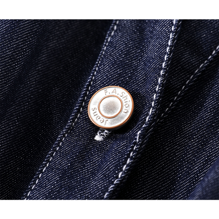 Knappt ned denim skjortekjole med belte 
