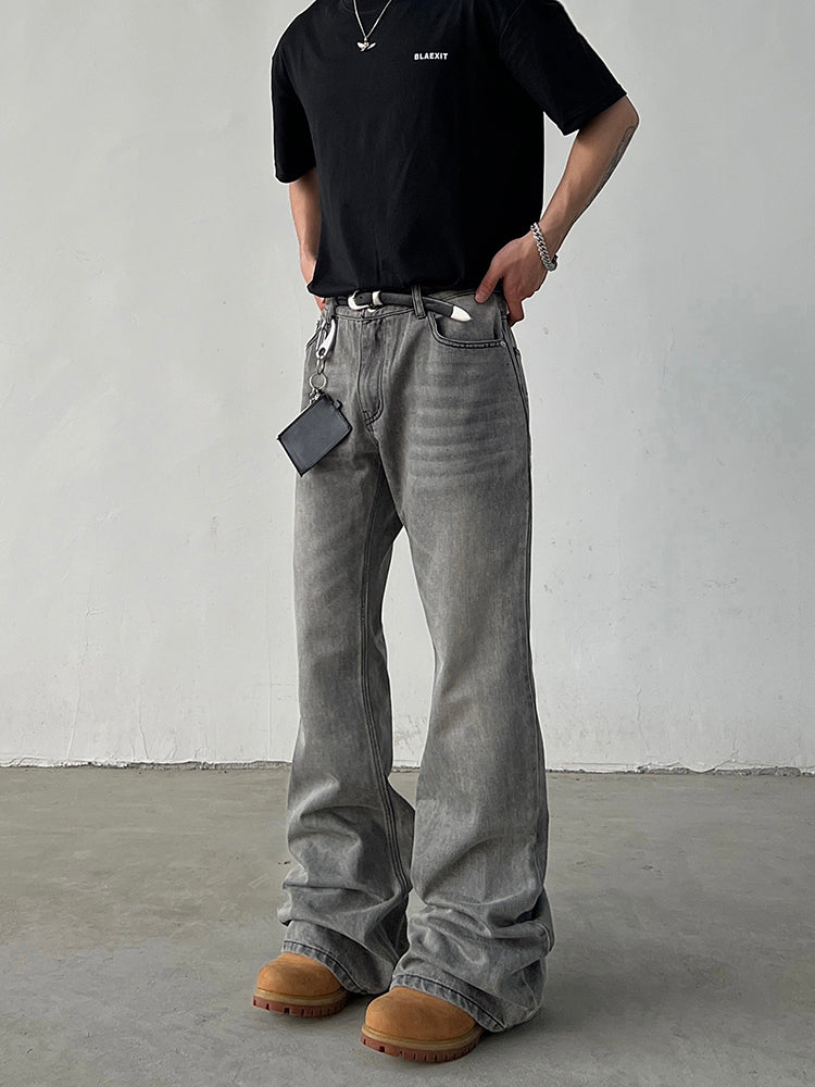 Gray Straight-leg Jeans