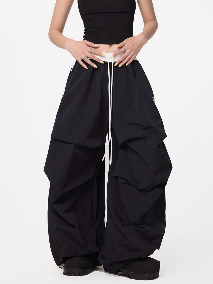 Baggy Drawstring Pleated Pants