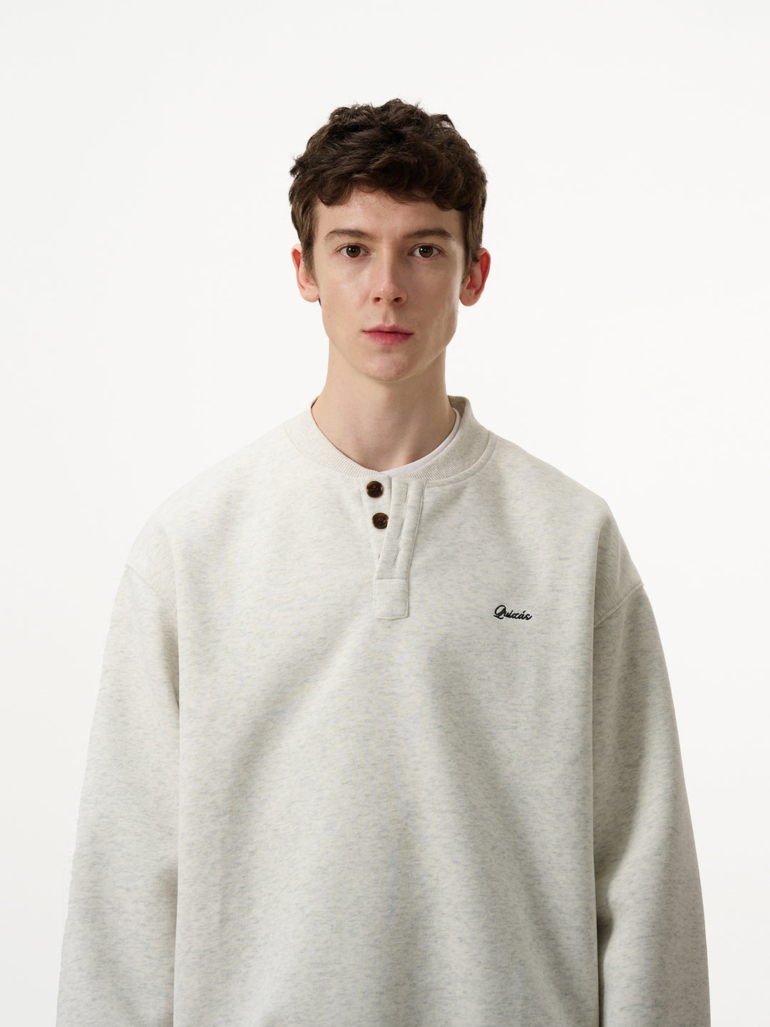 Henry Collar Casual Pullover Sweatshirt