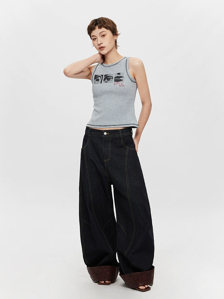 Slim Fit Graphic Sleeveless Tank Top