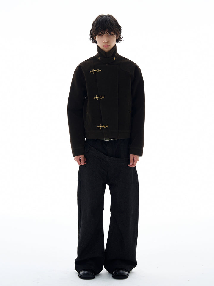 Suede Toggle Button Jacket
