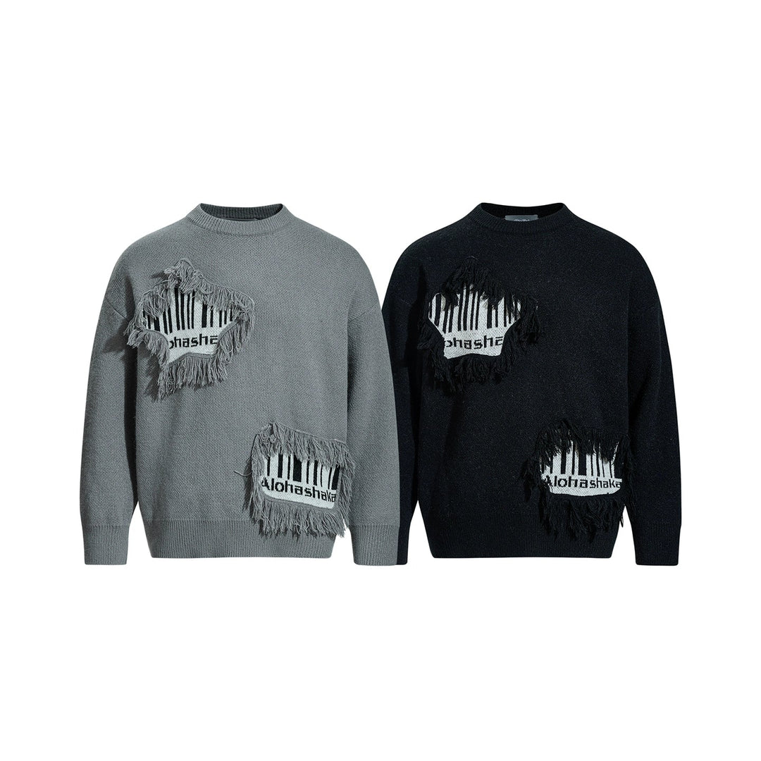Tassel Distressed Knit Sweater