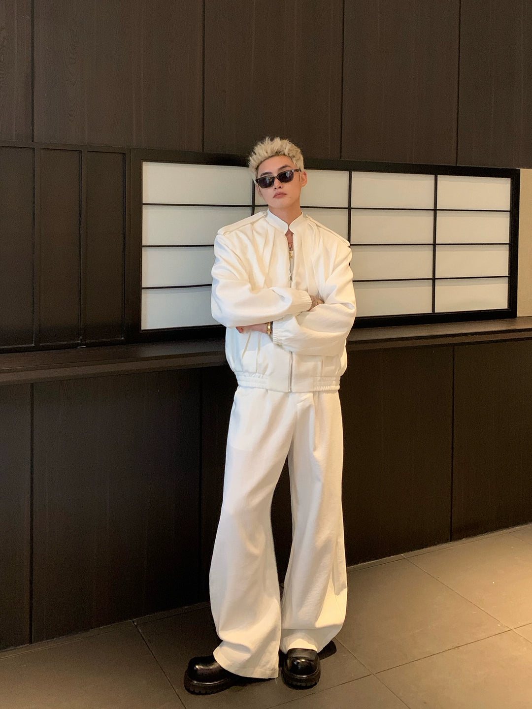 Stand Collar Jacket and Pants