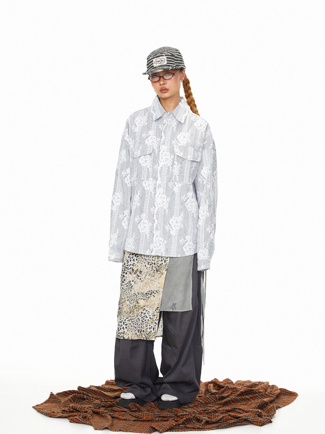 Lace Patchwork Long Sleeve Loose Shirt