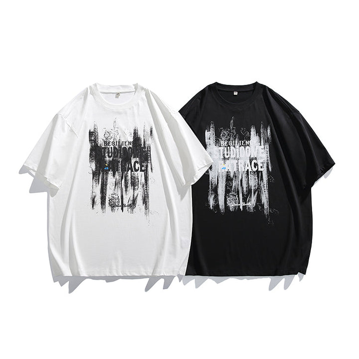 Graffiti Print Round Neck T-Shirt