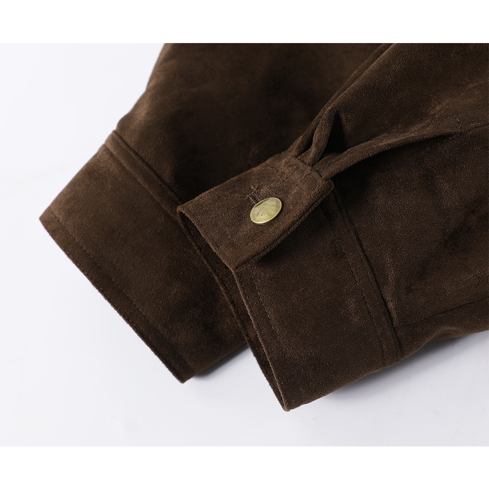 Suede Leopard Short Scarf Jacket