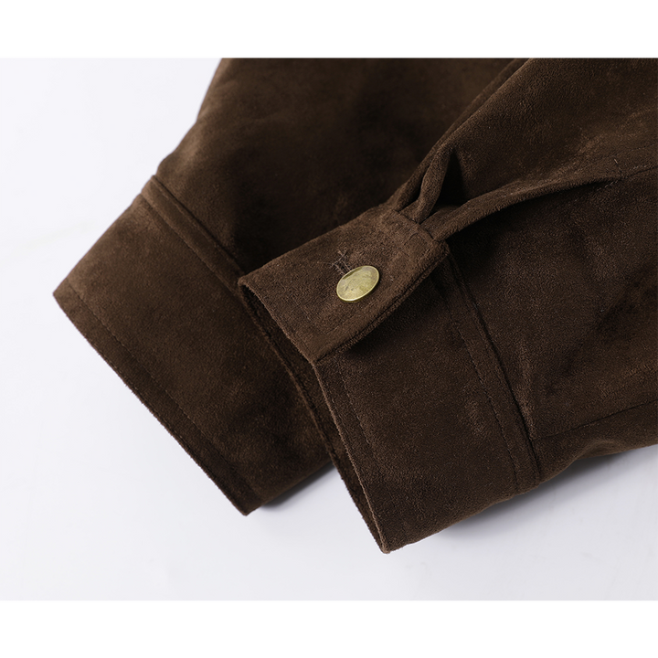 Suede Leopard Short Scarf Jacket